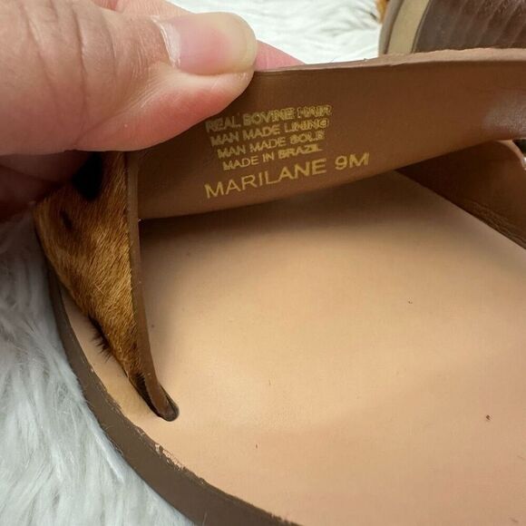 Gianni Bini Marilane Animal Print Dyed Fur Slingback Open toe Sandals sz 9M - Picture 11 of 12